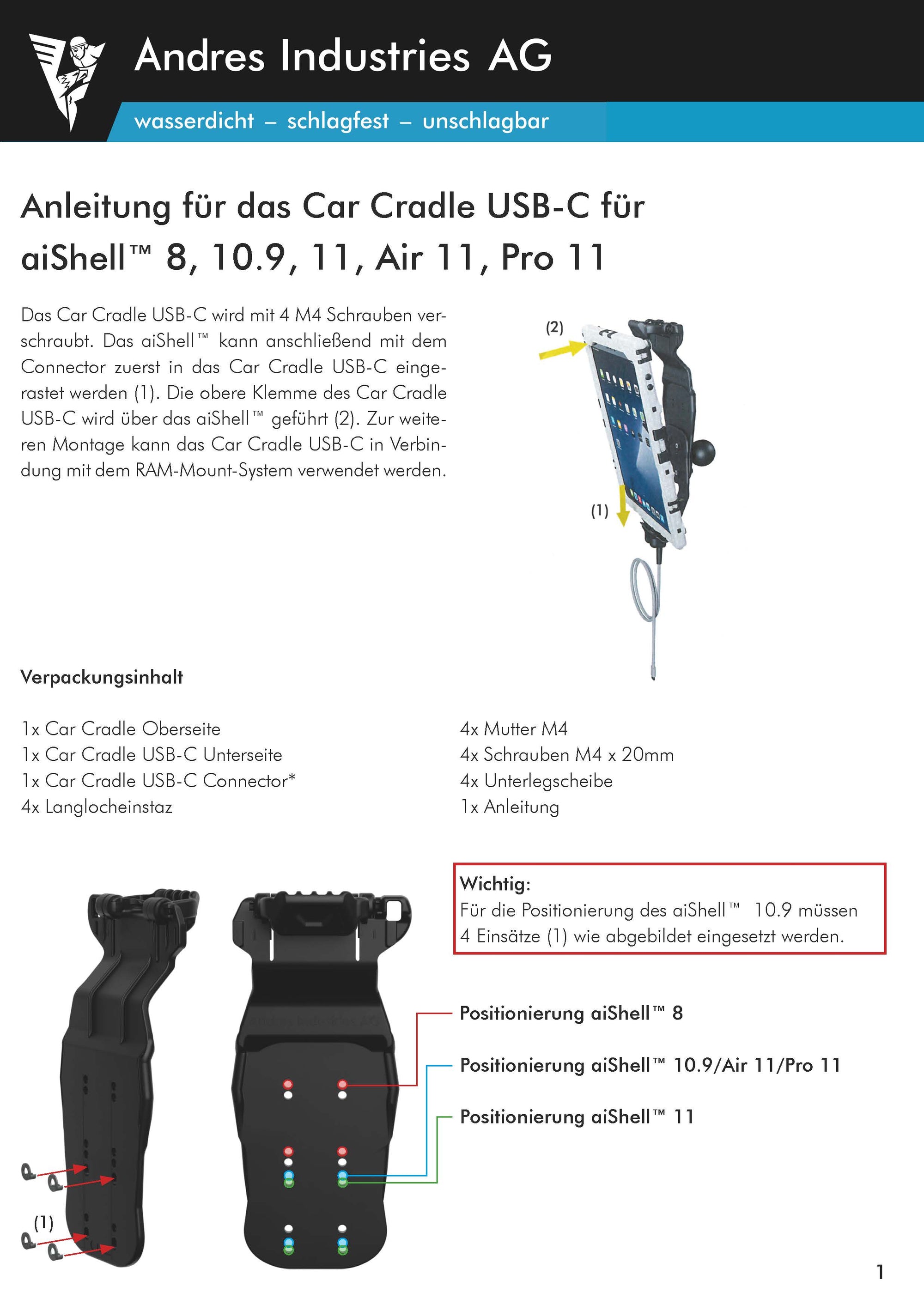  Car Cradle USB-C  8-11 Anleitung Logo